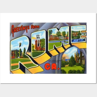 Greetings from Rome Georgia, Vintage Large Letter Postcard Posters and Art